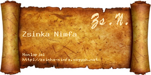 Zsinka Nimfa névjegykártya