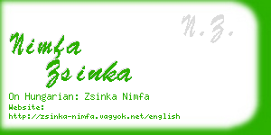 nimfa zsinka business card